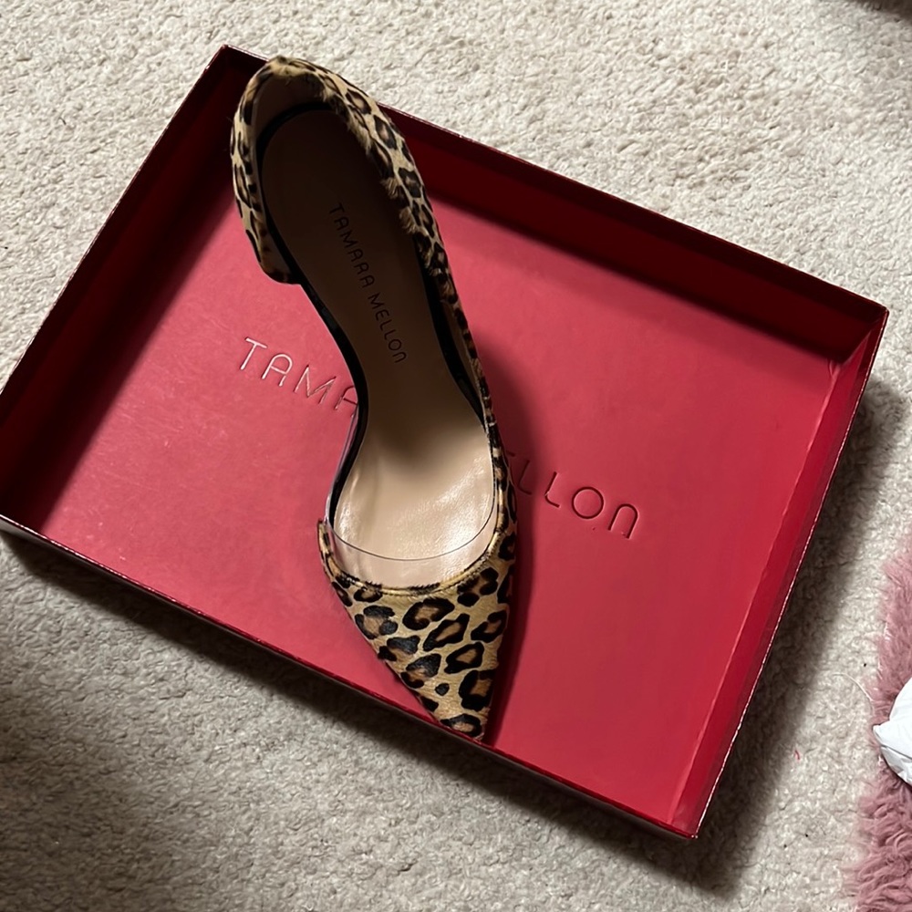 Tamera Mellon Siren Leopard Heels - size 38